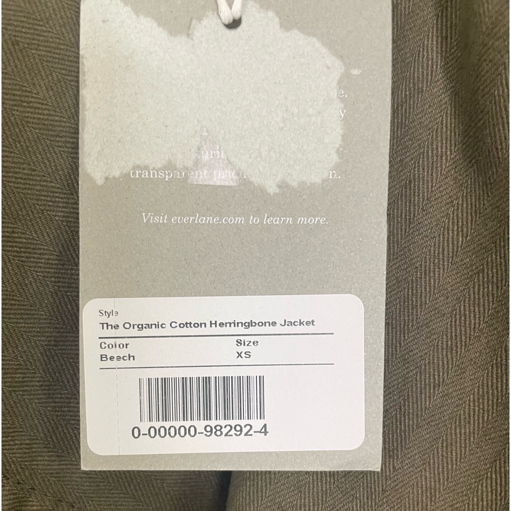 Everlane The Organic Cotton Herringbone Jacket Beech NWT - Picture 8 of 14